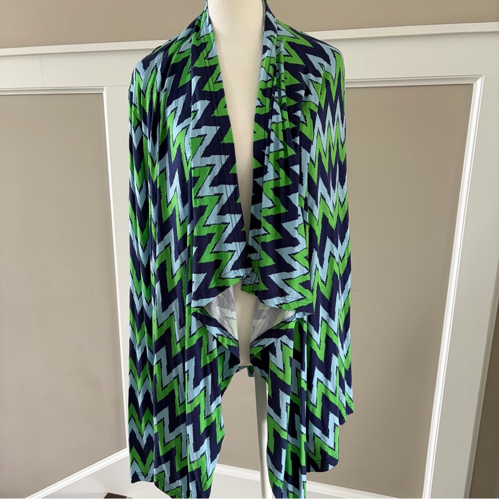 Macbeth Collection by Margaret Josephs, Blue and Green Shawl Jacket.
